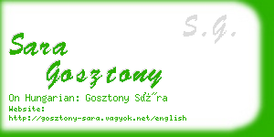 sara gosztony business card